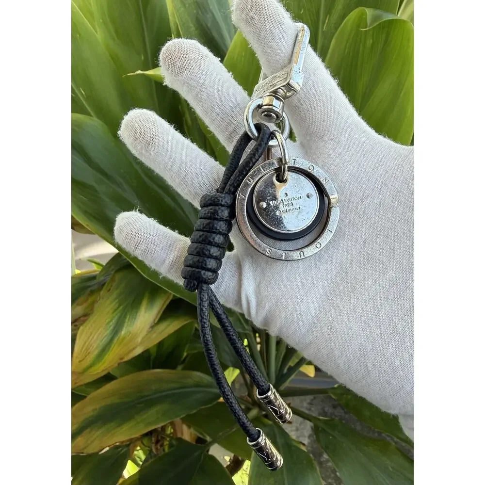 Louis Vuitton Graphite Rope Bag Charm & Key Holder Authentic with Box & Dust Bag